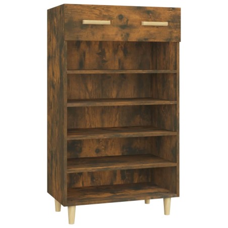 vidaXL Mueble zapatero madera contrachapada roble ahumado 60x35x105 cm