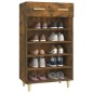 vidaXL Mueble zapatero madera contrachapada roble ahumado 60x35x105 cm vidaXL Mueble zapatero madera contrachapada roble ahumado 60x35x105 cm