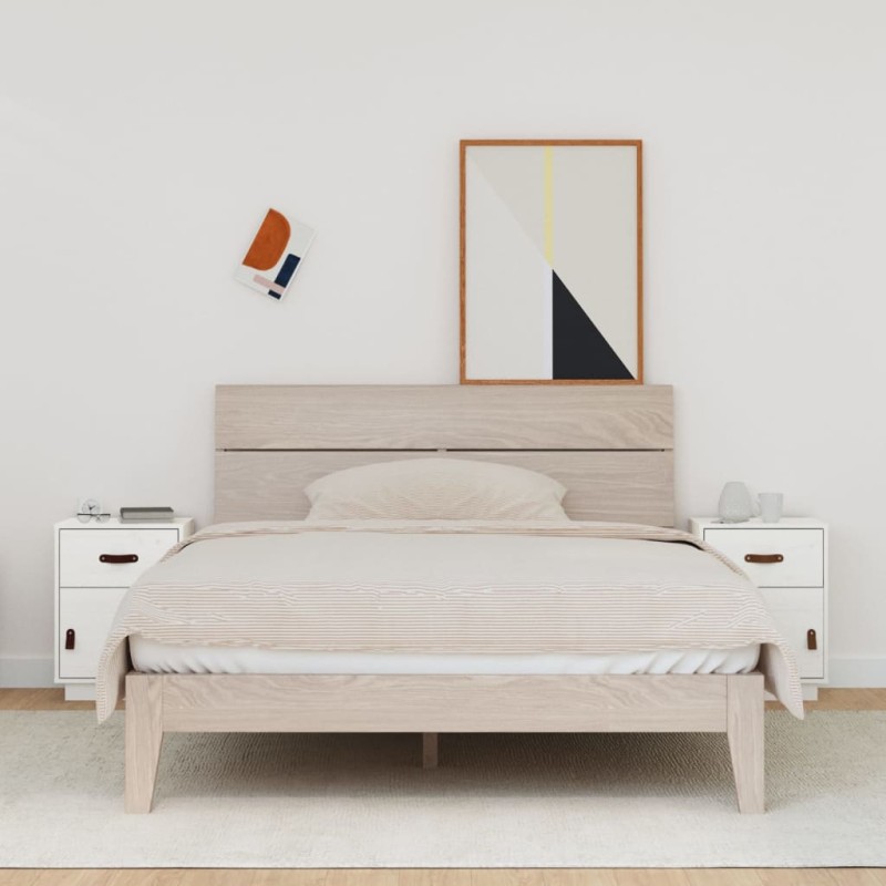 vidaXL Mesitas de noche 2 uds madera maciza pino blanco 40x34x55 cm vidaXL Mesitas de noche 2 uds madera maciza pino blanco 40x34x55 cm