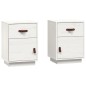 vidaXL Mesitas de noche 2 uds madera maciza pino blanco 40x34x55 cm vidaXL Mesitas de noche 2 uds madera maciza pino blanco 40x34x55 cm