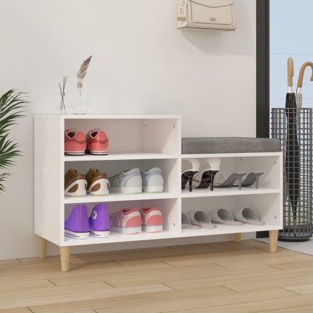 vidaXL Mueble zapatero madera contrachapada blanco 102x36x60 cm