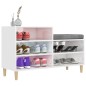 vidaXL Mueble zapatero madera contrachapada blanco brillo 102x36x60 cm vidaXL Mueble zapatero madera contrachapada blanco brillo 102x36x60 cm