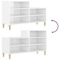 vidaXL Mueble zapatero madera contrachapada blanco brillo 102x36x60 cm vidaXL Mueble zapatero madera contrachapada blanco brillo 102x36x60 cm