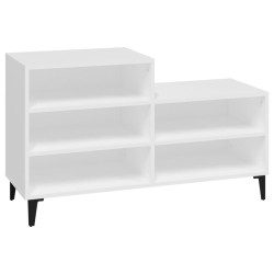 vidaXL Mueble zapatero madera contrachapada blanco 102x36x60 cm