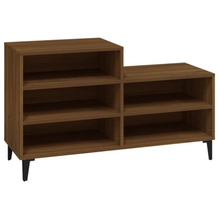 vidaXL Mueble zapatero madera contrachapada roble marrón 102x36x60 cm
