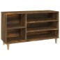 vidaXL Mueble zapatero madera contrachapada roble ahumado 102x36x60 cm vidaXL Mueble zapatero madera contrachapada roble ahumado 102x36x60 cm