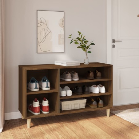 vidaXL Mueble zapatero madera contrachapada roble marrón 102x36x60 cm