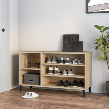 vidaXL Mueble zapatero madera contrachapada roble Sonoma 102x36x60 cm