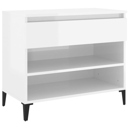 vidaXL Mueble zapatero madera contrachapada blanco brillo 70x36x60 cm