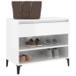 vidaXL Mueble zapatero madera contrachapada blanco brillo 70x36x60 cm vidaXL Mueble zapatero madera contrachapada blanco brillo 70x36x60 cm