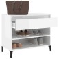 vidaXL Mueble zapatero madera contrachapada blanco brillo 70x36x60 cm vidaXL Mueble zapatero madera contrachapada blanco brillo 70x36x60 cm