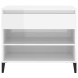 vidaXL Mueble zapatero madera contrachapada blanco brillo 70x36x60 cm vidaXL Mueble zapatero madera contrachapada blanco brillo 70x36x60 cm
