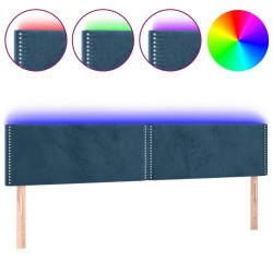 vidaXL Cabecero con LED de terciopelo azul oscuro 180x5x78/88 cm