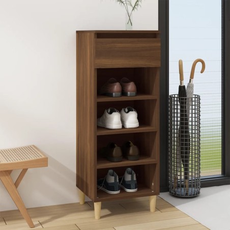 vidaXL Mueble zapatero madera contrachapada roble marrón 40x36x105 cm