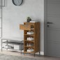 vidaXL Zapatero madera contrachapada roble ahumado 40x36x105 cm