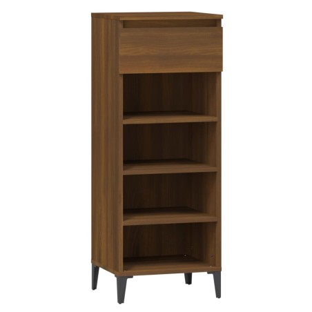 vidaXL Mueble zapatero madera contrachapada marrón roble 40x36x105 cm