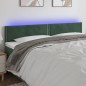 vidaXL Cabecero con LED de terciopelo verde oscuro 200x5x78/88 cm vidaXL Cabecero con LED de terciopelo verde oscuro 200x5x78/88 cm