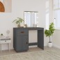 vidaXL Mesa tocador con LED madera maciza de pino gris 95x50x133,5 cm vidaXL Mesa tocador con LED madera maciza de pino gris 95x50x133,5 cm