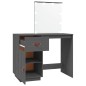 vidaXL Mesa tocador con LED madera maciza de pino gris 95x50x133,5 cm vidaXL Mesa tocador con LED madera maciza de pino gris 95x50x133,5 cm