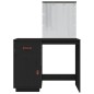 vidaXL Mesa tocador con LED madera maciza de pino negro 95x50x133,5 cm