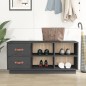 vidaXL Banco zapatero madera maciza de pino gris 100x34x45 cm