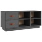 vidaXL Banco zapatero madera maciza de pino gris 100x34x45 cm