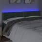 vidaXL Cabecero con LED de terciopelo verde oscuro 200x5x78/88 cm vidaXL Cabecero con LED de terciopelo verde oscuro 200x5x78/88 cm