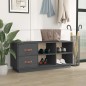 vidaXL Banco zapatero madera maciza de pino gris 100x34x45 cm