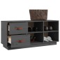 vidaXL Banco zapatero madera maciza de pino gris 100x34x45 cm