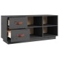 vidaXL Banco zapatero madera maciza de pino gris 100x34x45 cm