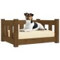 vidaXL Cama para perros madera maciza marrón miel 55,5x45,5x28 cm vidaXL Cama para perros madera maciza marrón miel 55,5x45,5x28 cm