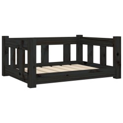 vidaXL Cama para perros madera maciza de pino negro 65,5x50,5x28 cm