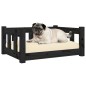 vidaXL Cama para perros madera maciza de pino negro 65,5x50,5x28 cm vidaXL Cama para perros madera maciza de pino negro 65,5x50,5x28 cm