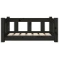 vidaXL Cama para perros madera maciza de pino negro 65,5x50,5x28 cm vidaXL Cama para perros madera maciza de pino negro 65,5x50,5x28 cm