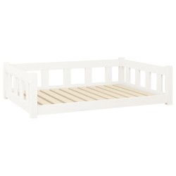 vidaXL Cama para perros madera maciza de pino blanco 105,5x75,5x28 cm