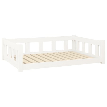 vidaXL Cama para perros madera maciza de pino blanco 105,5x75,5x28 cm