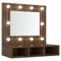 vidaXL Mueble con espejo y LED marrón roble 60x31,5x62 cm vidaXL Mueble con espejo y LED marrón roble 60x31,5x62 cm
