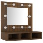 vidaXL Mueble con espejo y LED marrón roble 60x31,5x62 cm vidaXL Mueble con espejo y LED marrón roble 60x31,5x62 cm