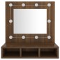 vidaXL Mueble con espejo y LED marrón roble 60x31,5x62 cm vidaXL Mueble con espejo y LED marrón roble 60x31,5x62 cm