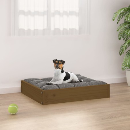 vidaXL Cama para perros madera maciza pino marrón miel 51,5x44x9 cm