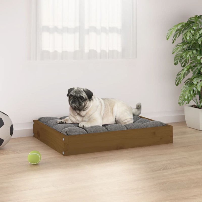 vidaXL Cama para perros madera maciza pino marrón miel 61,5x49x9 cm vidaXL Cama para perros madera maciza pino marrón miel 61,5x49x9 cm