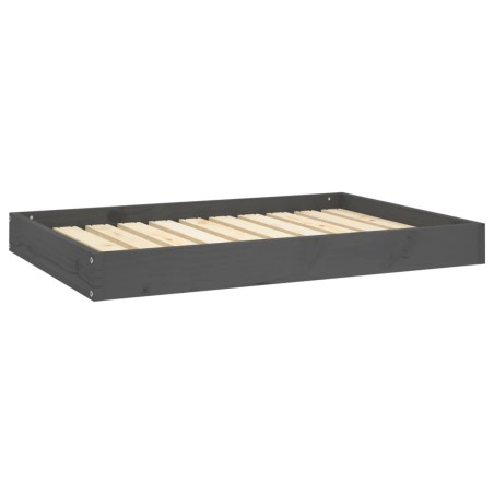 vidaXL Cama para perros madera maciza de pino gris 91,5x64x9 cm