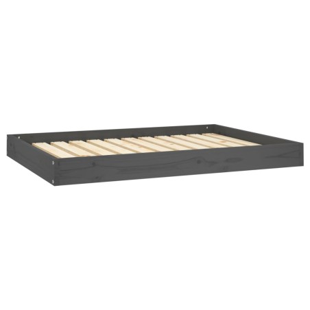vidaXL Cama para perros madera maciza de pino gris 101,5x74x9 cm