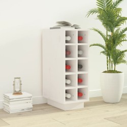 vidaXL Botellero madera maciza de pino blanco 23x34x61 cm