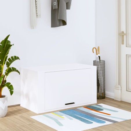vidaXL Mueble zapatero pared madera contrachapada blanco 70x35x38 cm
