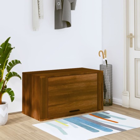 vidaXL Mueble zapatero pared madera pino marrón roble 70x35x38 cm