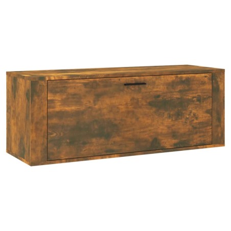 vidaXL Mueble zapatero pared contrachapada roble ahumado 100x35x38 cm