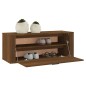 vidaXL Mueble zapatero pared contrachapada marrón roble 100x35x38 cm vidaXL Mueble zapatero pared contrachapada marrón roble 100x35x38 cm
