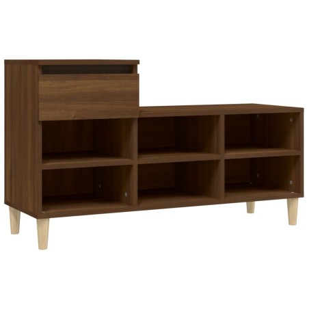 vidaXL Mueble zapatero madera contrachapada roble marrón 102x36x60 cm