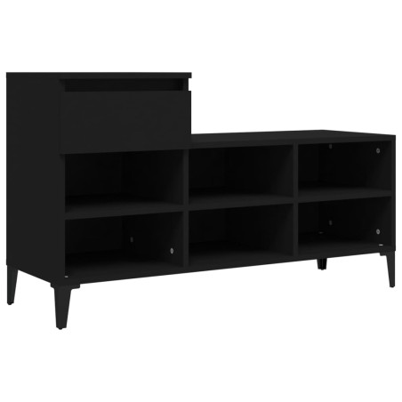 vidaXL Mueble zapatero madera contrachapada negro 102x36x60 cm
